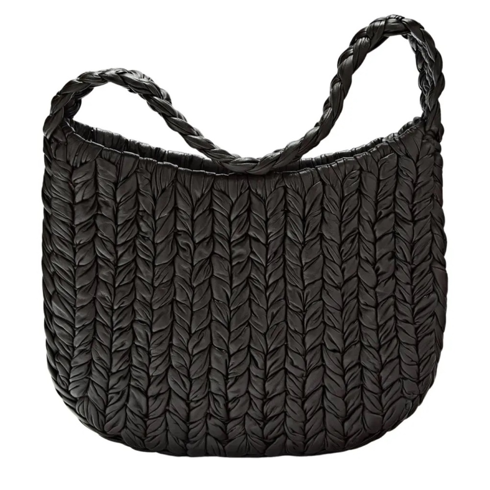 Massimo Dutti Brown Braided Leather Bag 🖤